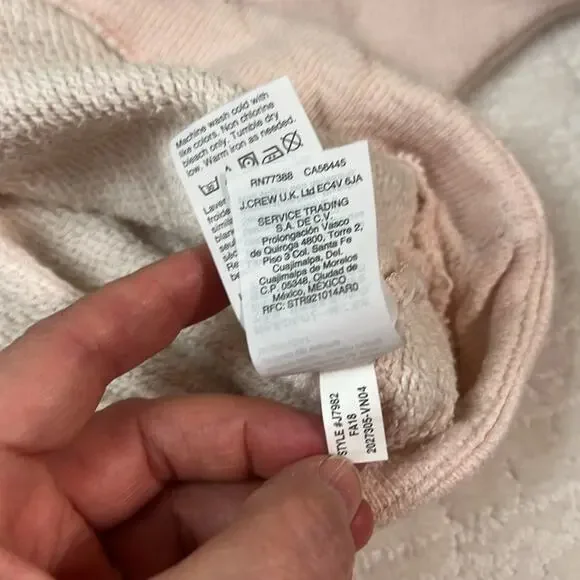 J. Crew blush pink cotton mock neck dolman sleeves crop sweatshirt S - Picture 9 of 10